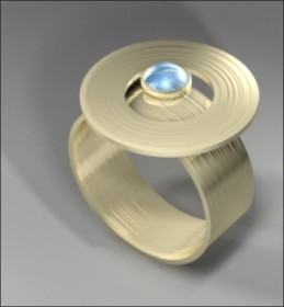 escuela de joyería, arte y diseño CADJ ® Anillo de latón con cristal